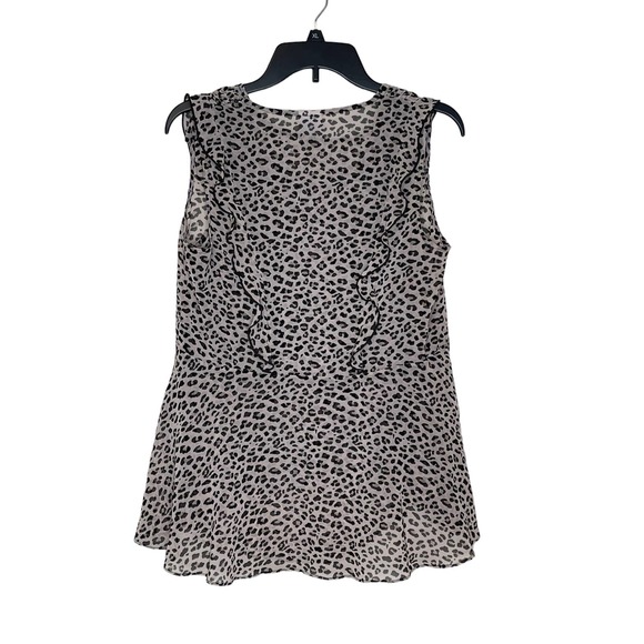 Cabi Women Tank Top 2 Piece Leopard Print Flutter Ruffle V Neck Sleeveless Small - Picture 10 of 10